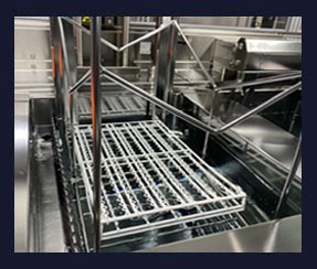 Coated cleaning rack